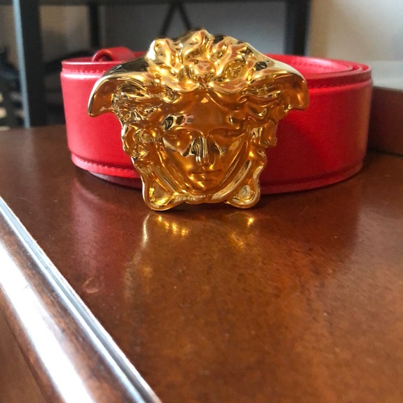 Versace red Medusa belt made in Italy - Picture 2 of 7